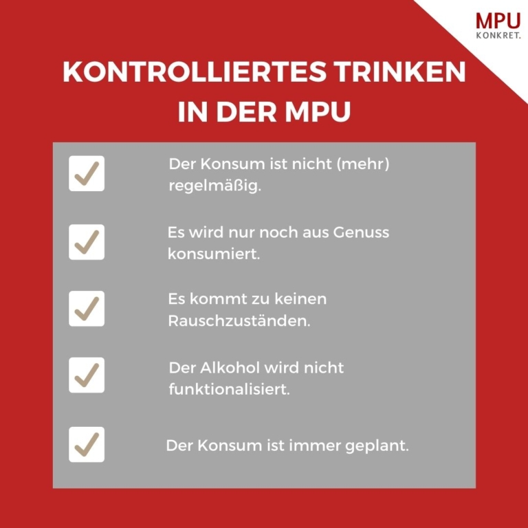 MPU Kontrolliertes Trinken Alkohol MPU Vorbereitung