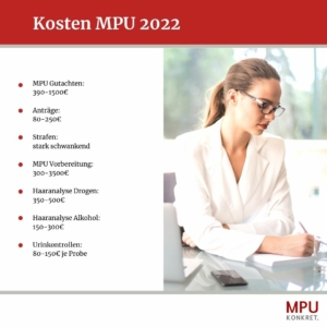MPU Kosten Gesamtkosten 2022 Preise Medizinisch Psychologisches Gutachten